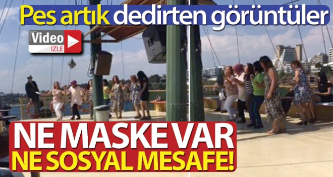 Antalyada teknede sosyal mesafesiz eğlence!