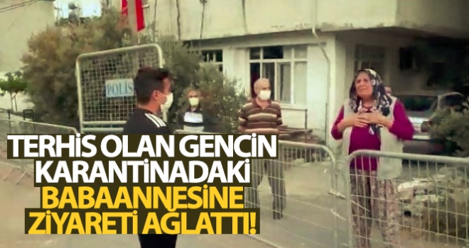 Terhis olan torunuyla kucaklaşamayan karantinadaki babaanne: 6 aydır görmedim, sarılmadan olmuyor