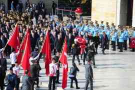 Cumhurbaşkanı Erdoğan ve beraberindeki devlet erkanı Anıtkabir'de