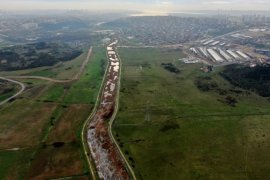 Kanal İstanbul güzergahı havadan görüntülendi