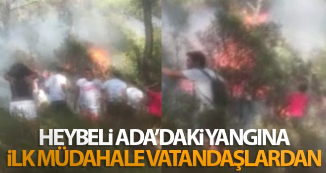 Heybeliada'da yangına ilk müdahaleyi vatandaşlar yaptı