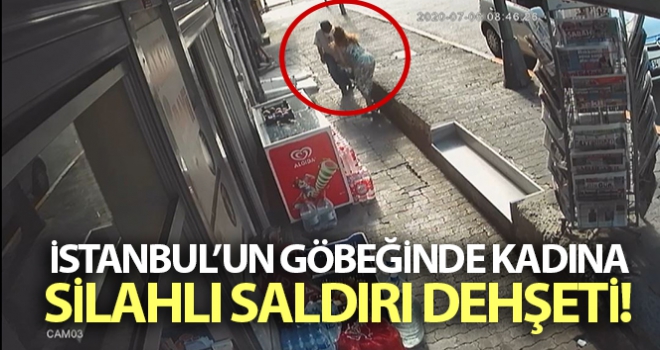 İstanbul'un göbeğinde kadına silahlı saldırı dehşeti kamerada