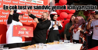En çok tost ve sandviç yemek için yarıştılar
