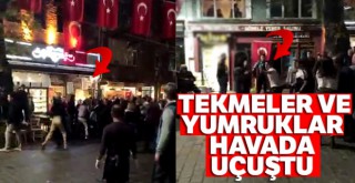 Kuzguncuk'ta tekme ve yumrukların konuştuğu kavga kamerada